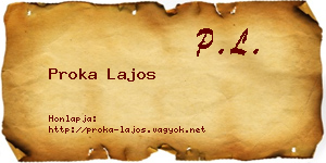 Proka Lajos névjegykártya